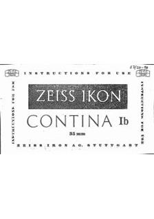 Zeiss Ikon Contina 1 b manual. Camera Instructions.